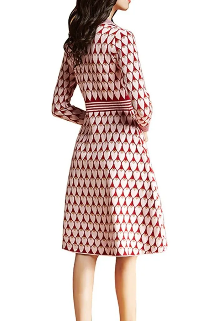 Dimery Red Jacquard-knit Dress