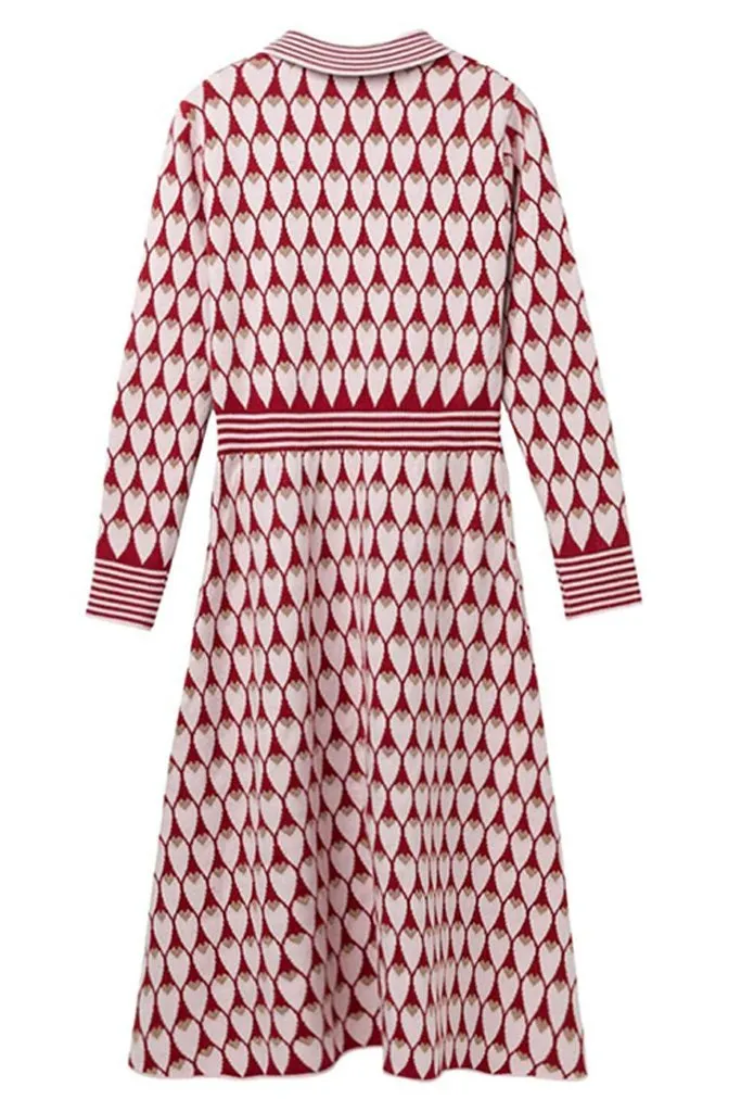 Dimery Red Jacquard-knit Dress