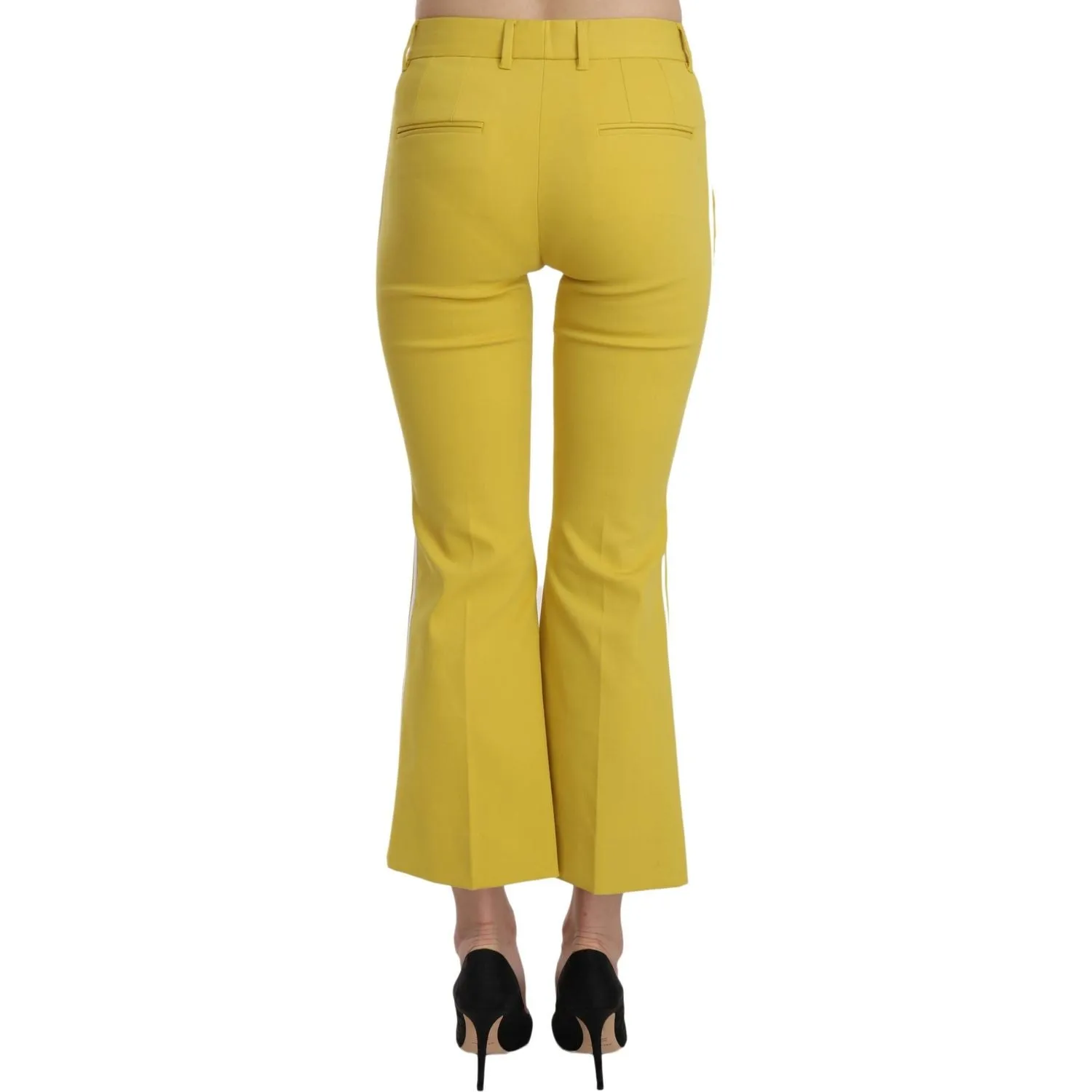 Dolce & Gabbana Chic Yellow Flare Pants for Elegant Evenings