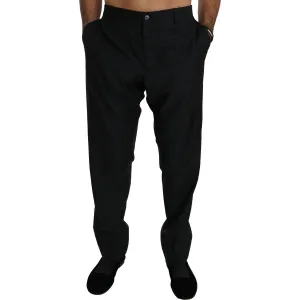 Dolce & Gabbana Elegant Black Virgin Wool Dress Pants