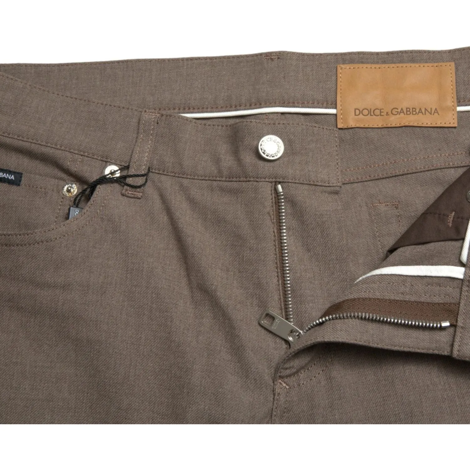 Dolce & Gabbana Elegant Brown Cotton Stretch Skinny Pants