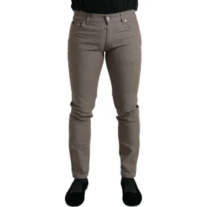 Dolce & Gabbana Elegant Brown Cotton Stretch Skinny Pants