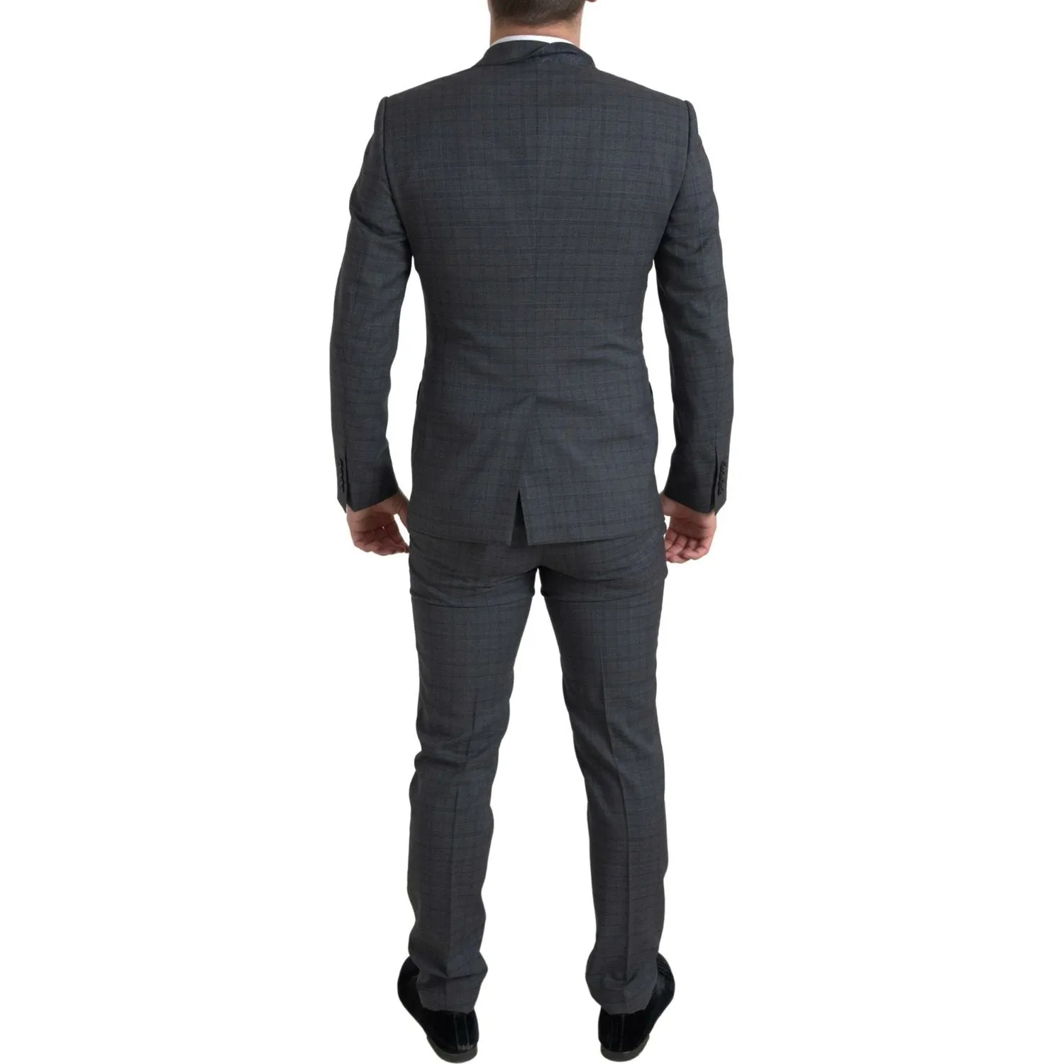 Dolce & Gabbana Elegant Grey Checkered Slim Fit Suit