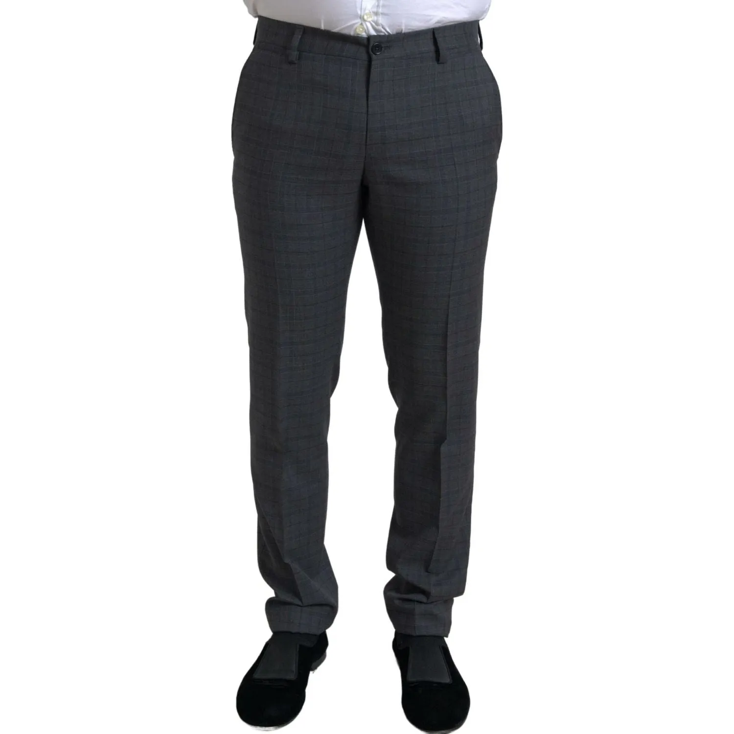 Dolce & Gabbana Elegant Grey Checkered Slim Fit Suit