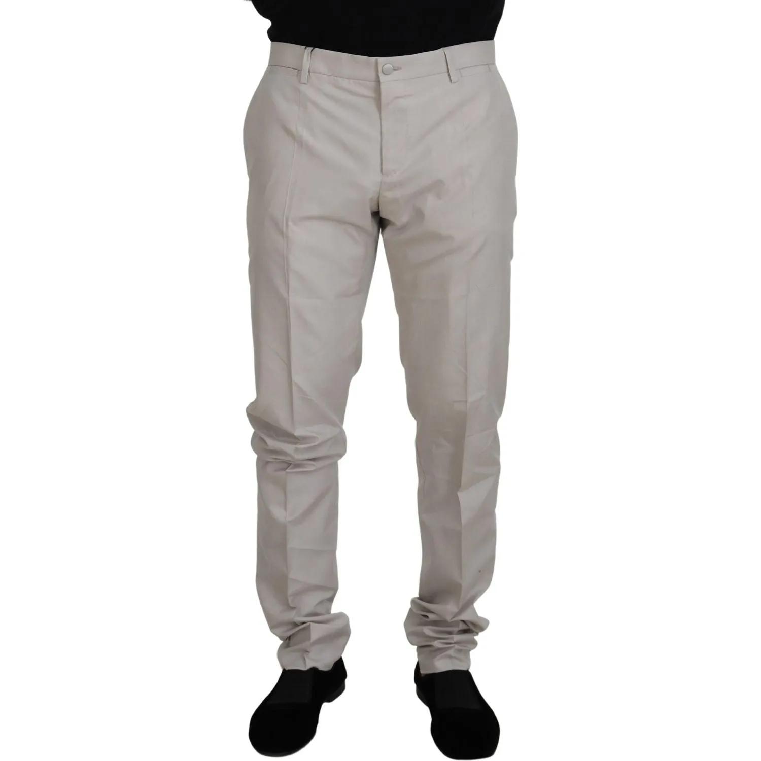 Dolce & Gabbana Elegant Off White Silk Blend Trousers