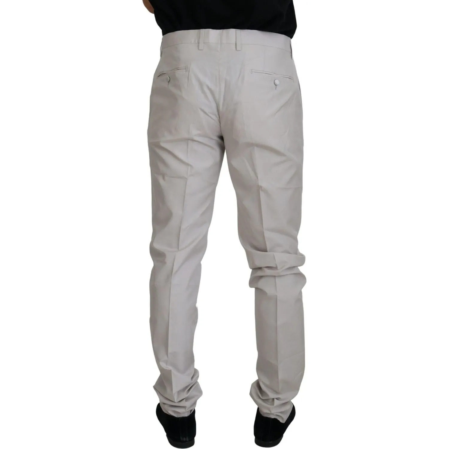 Dolce & Gabbana Elegant Off White Silk Blend Trousers