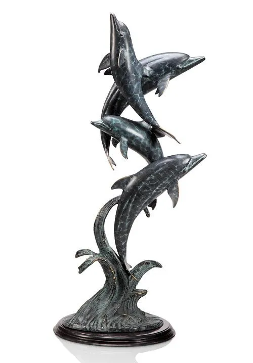 Dolphins At Play Floor Sculpture