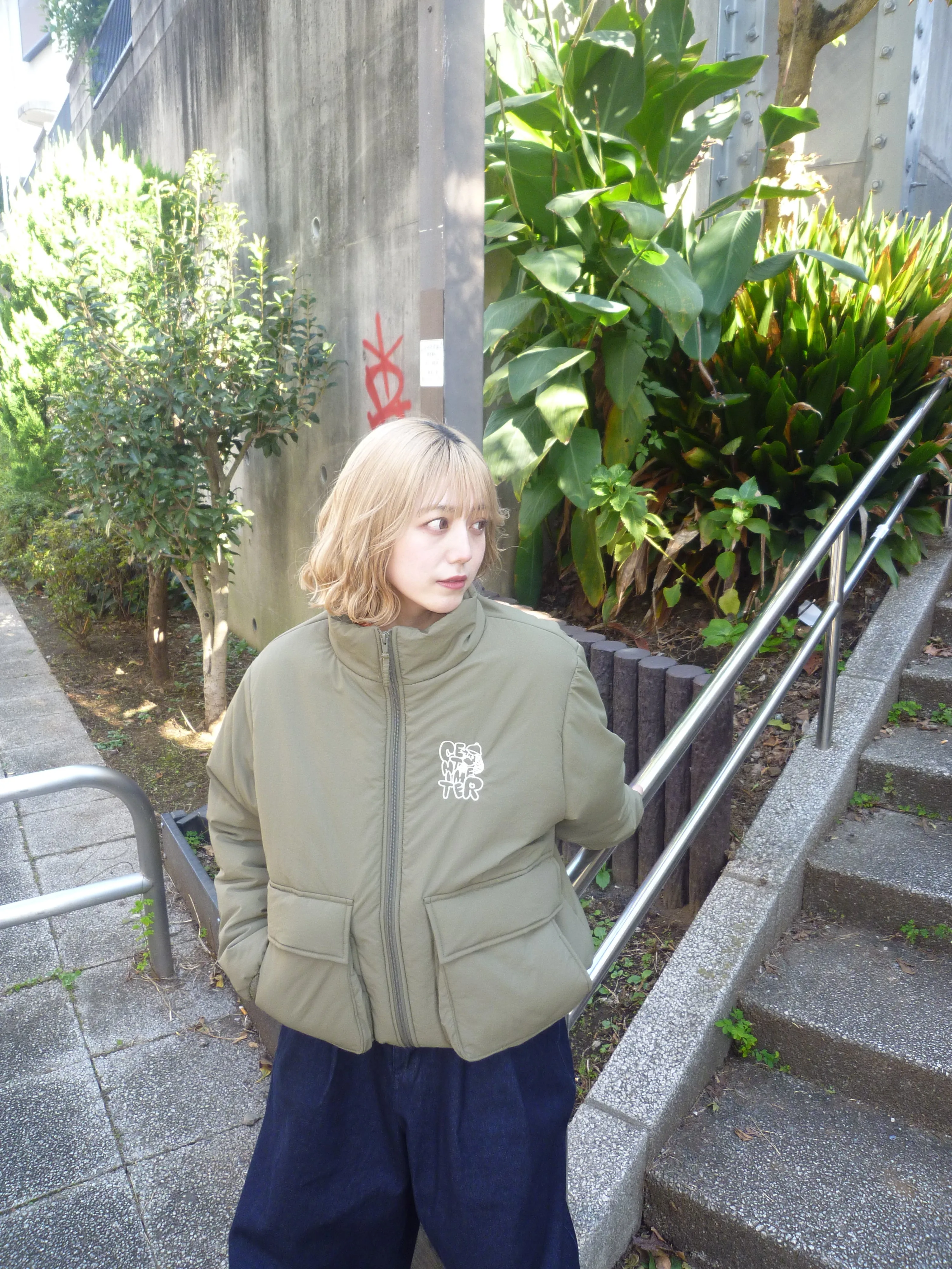 Doodle logo puffer jacket