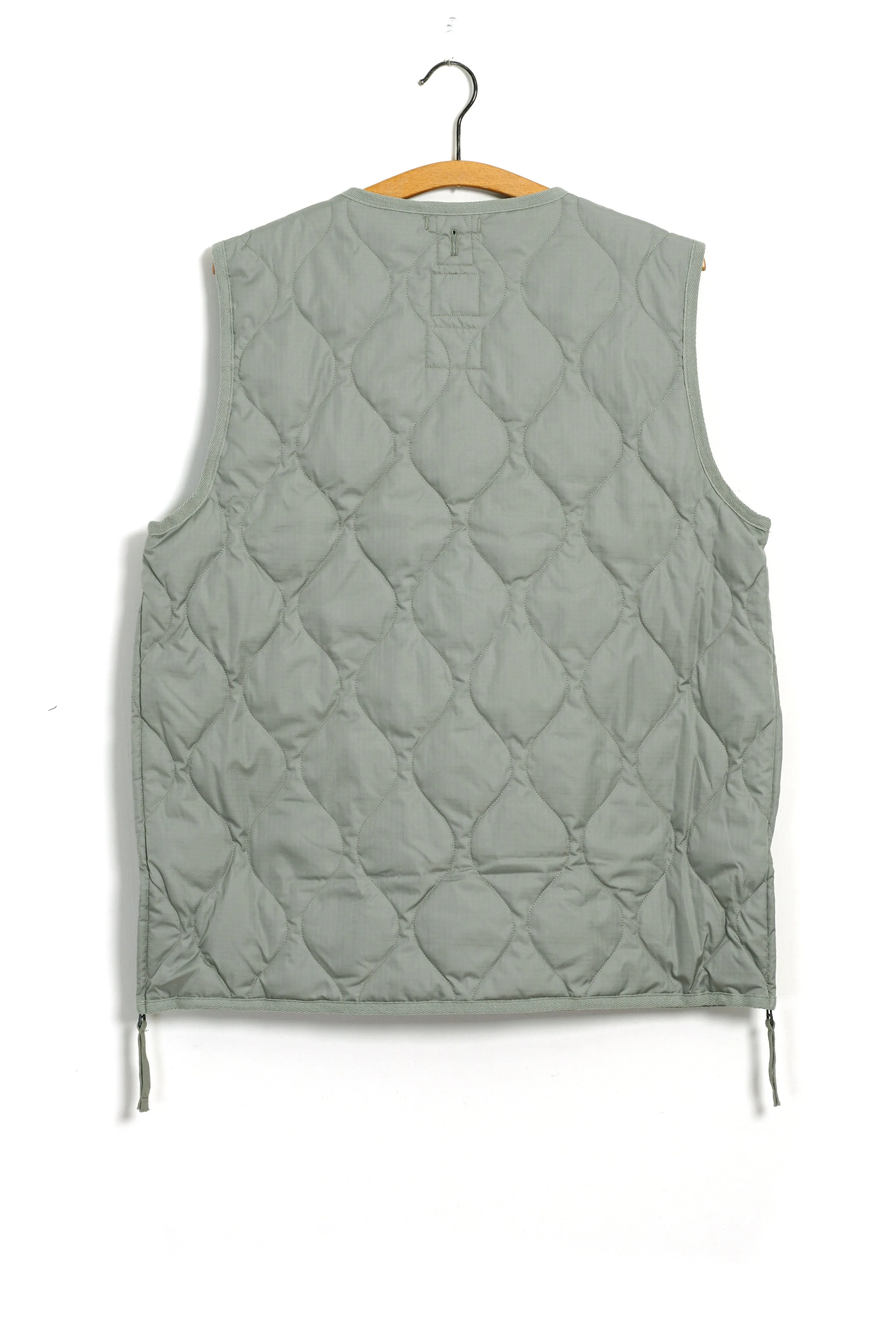 DOWN VEST | Military V-Neck Down Vest | Sage Green