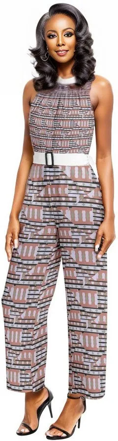 Eclectic Halter Neck Buckle Belted Jumpsuit