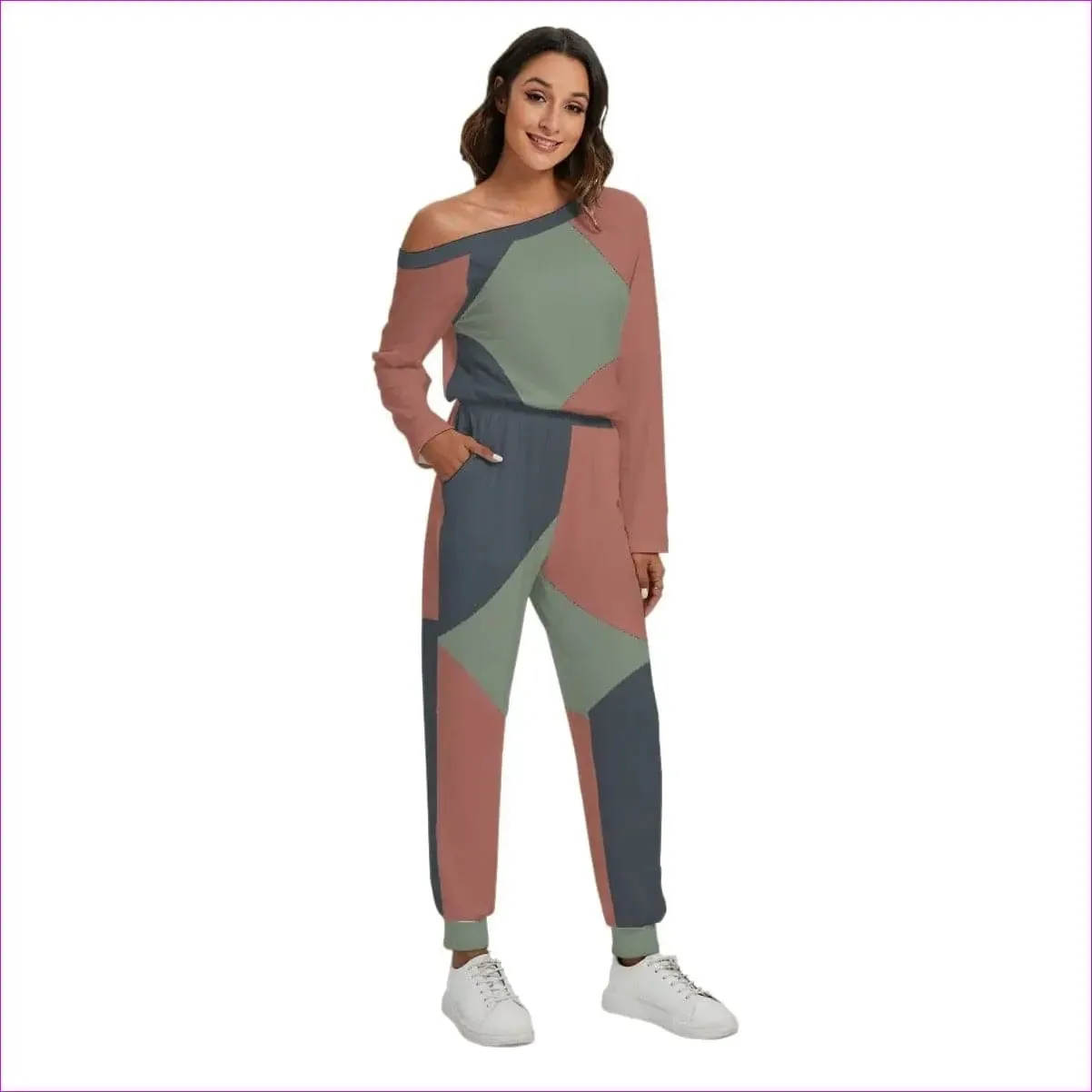 Eclectic Womens Off-Shoulder Jumpsuit