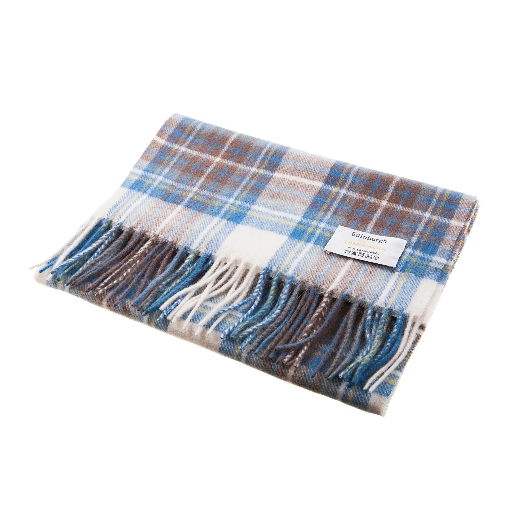 Edinburgh 100% Lambswool Scarf  Stewart Muted Blue