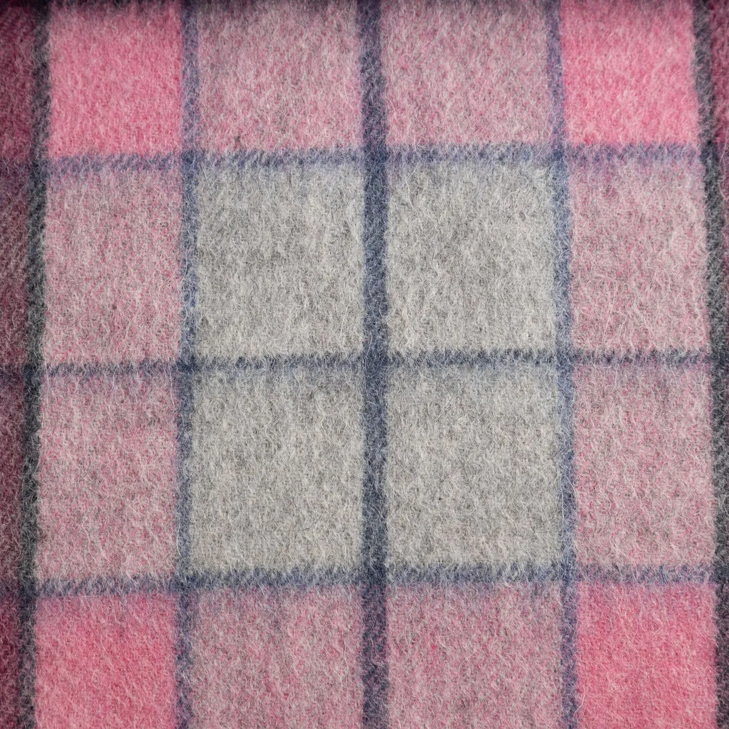 Edinburgh 100% Lambswool Scarf  Tie Dye Check - Navy/Pink