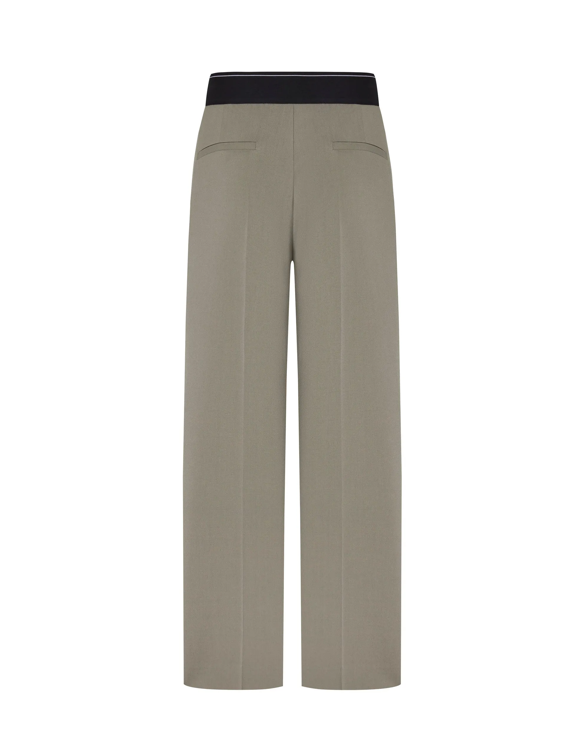 Elasticated Waist Straight Trousers