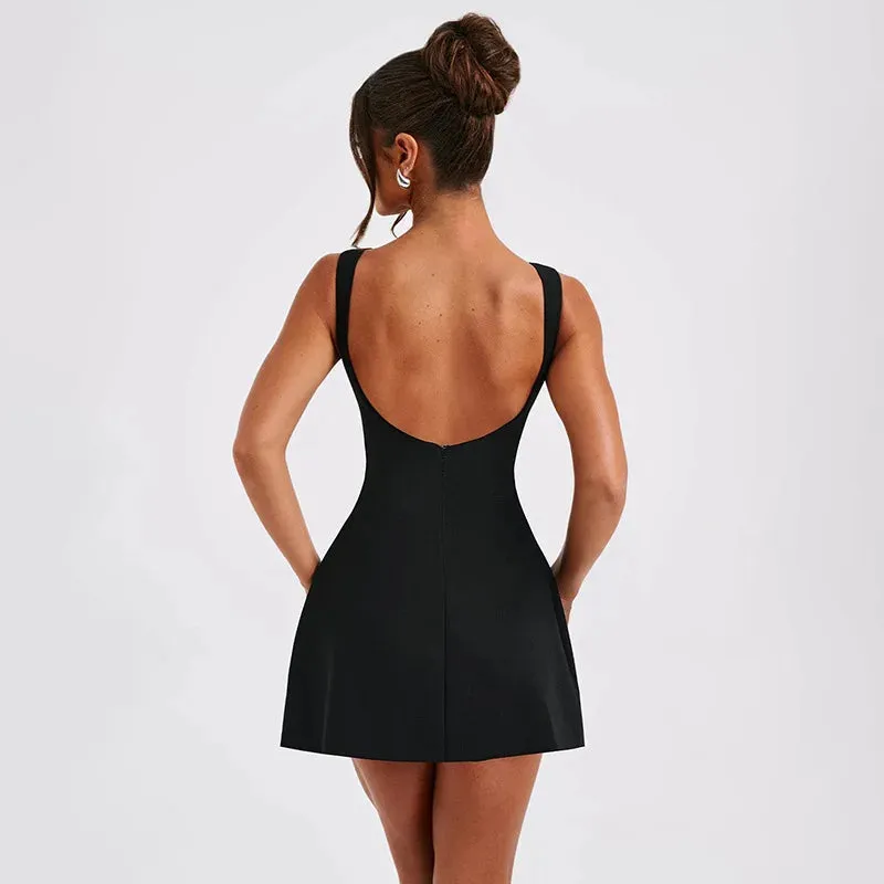 Elegant A-line Townlike Backless Nightclub Party Mini Dress