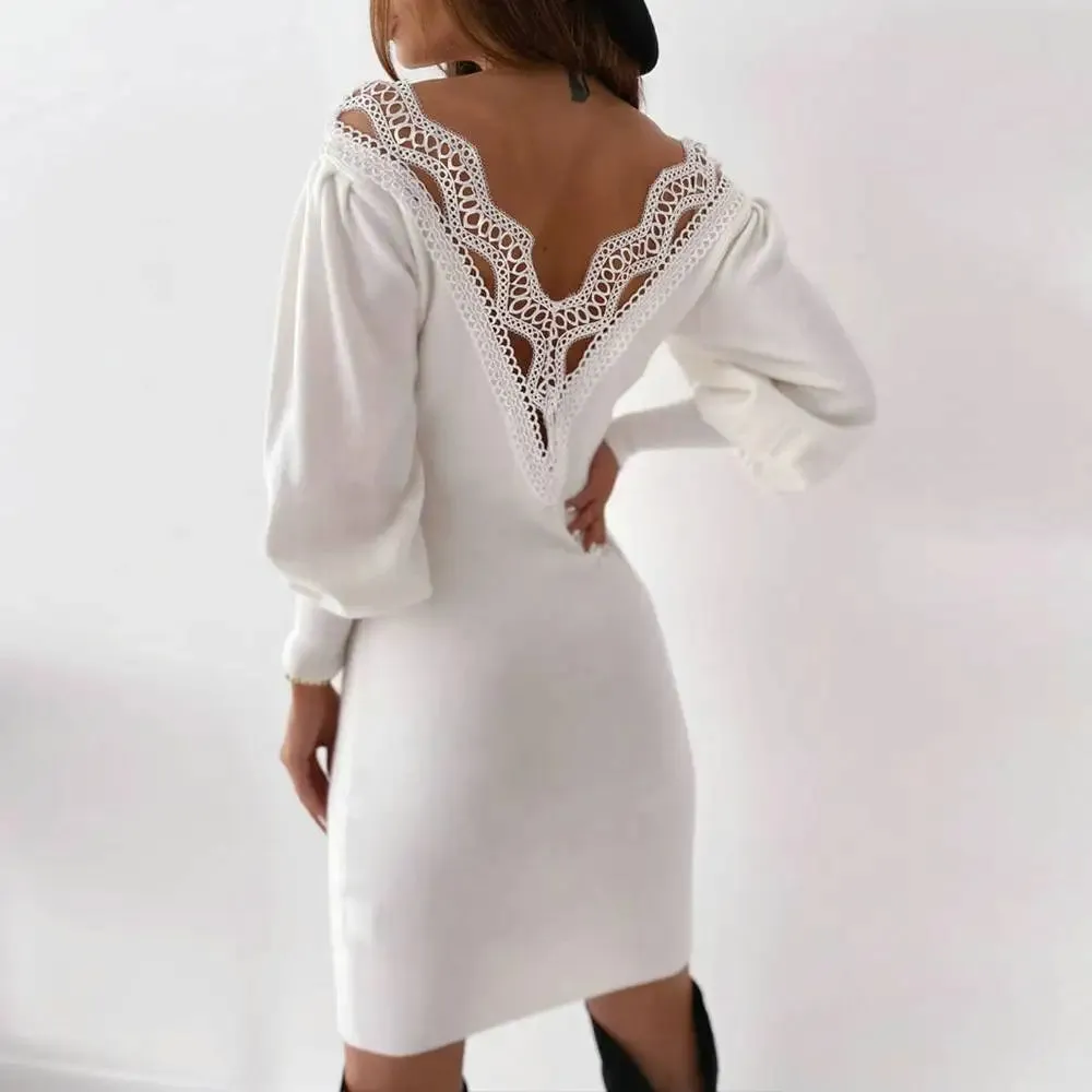 Elegant Mini White Black Party Evening Formal Sexy Slim Fit Club Summer Dress