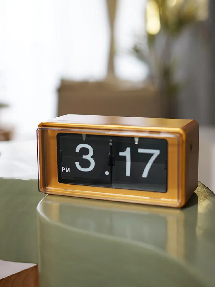 Elegant Retro Auto Flip Desk Clock