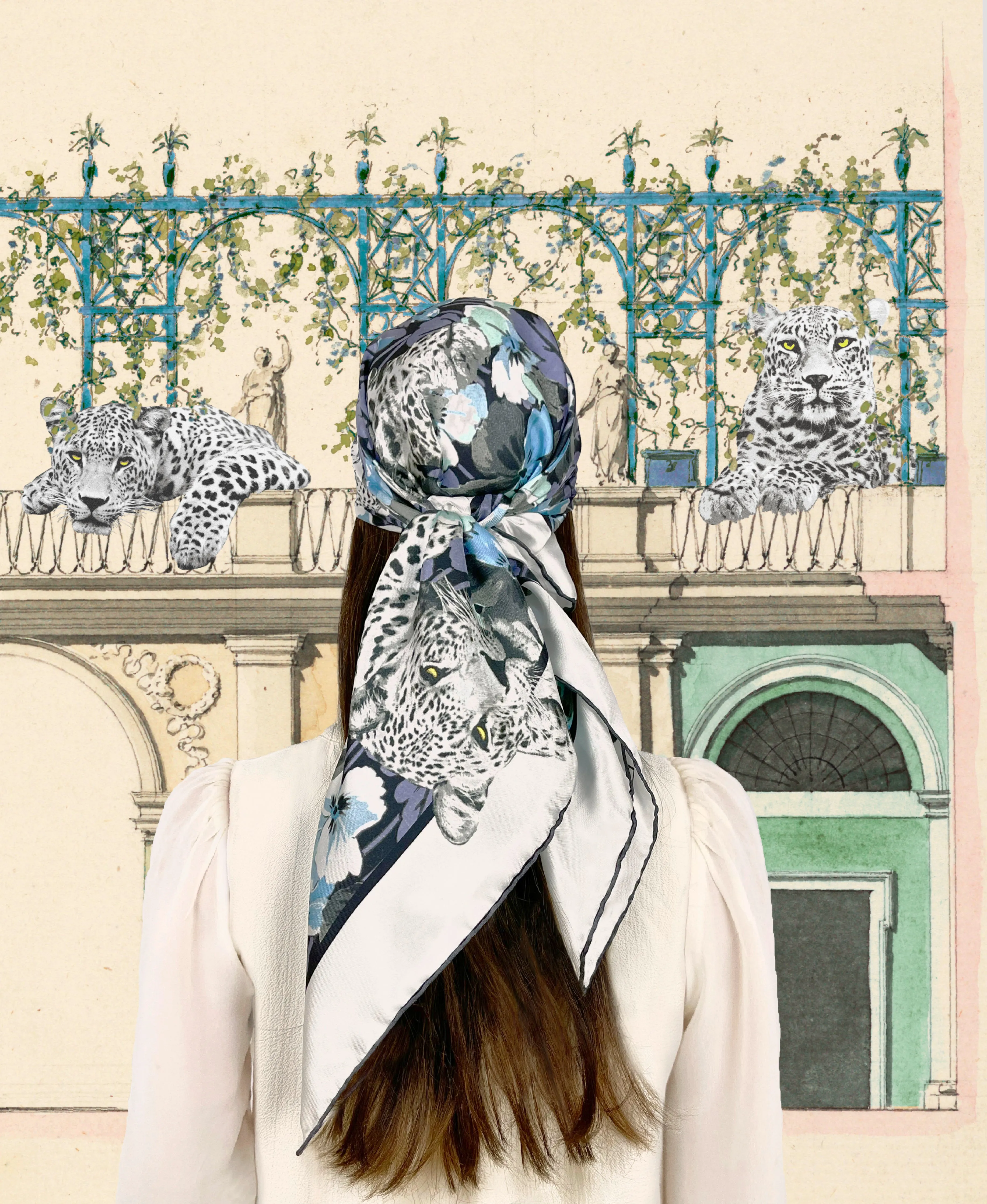 Elwyn New York Leopard Pansy Scarf