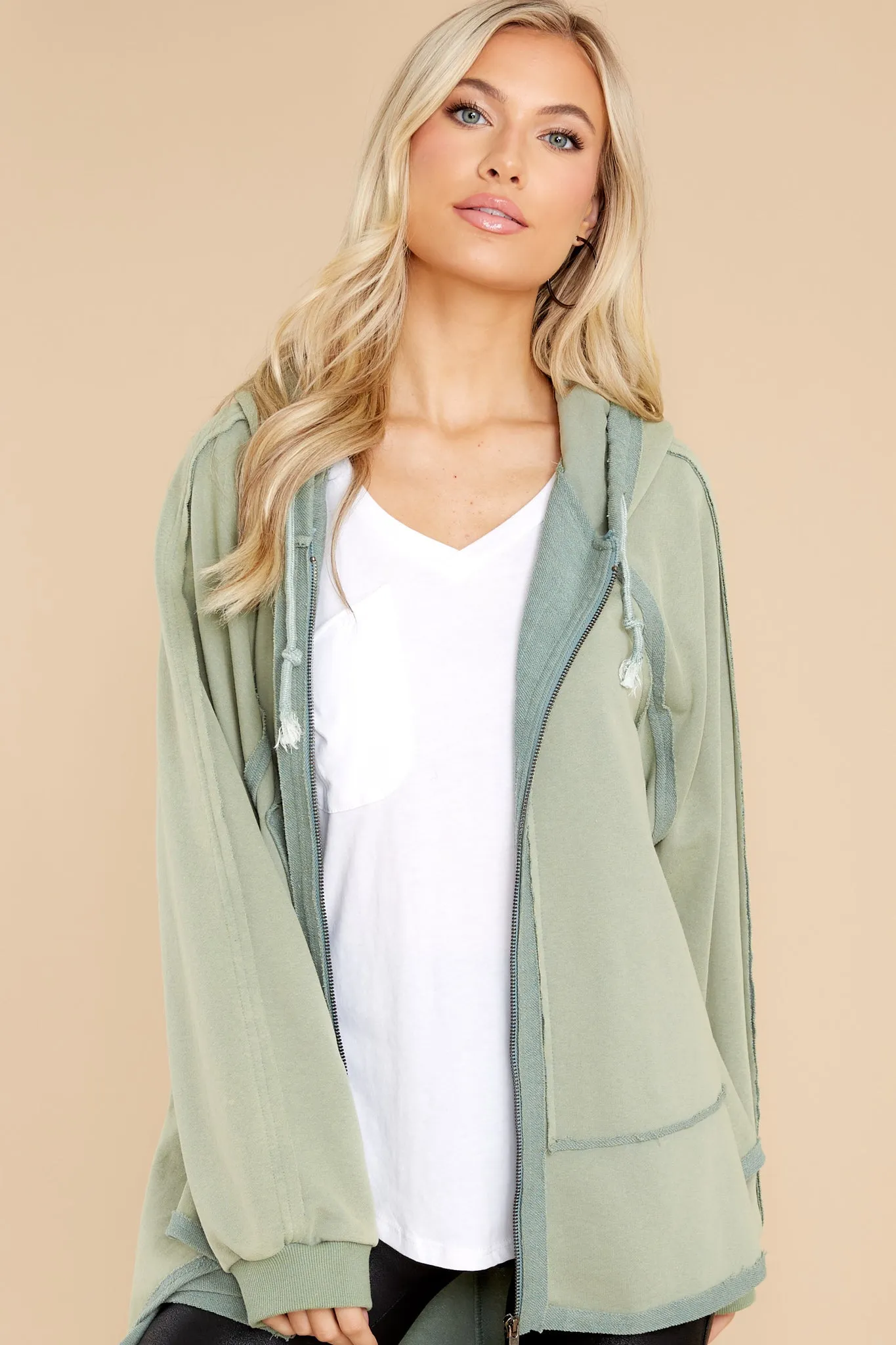 Embrace The Love Sage Zip Up Hoodie