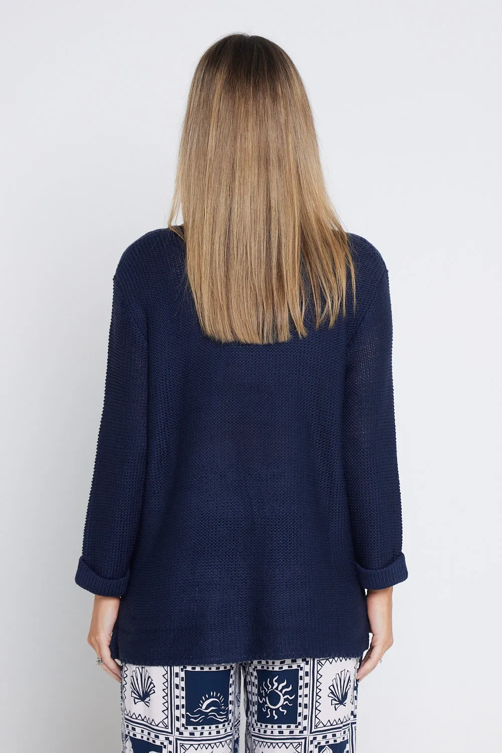 Emmy Cotton Knit Jumper - Navy