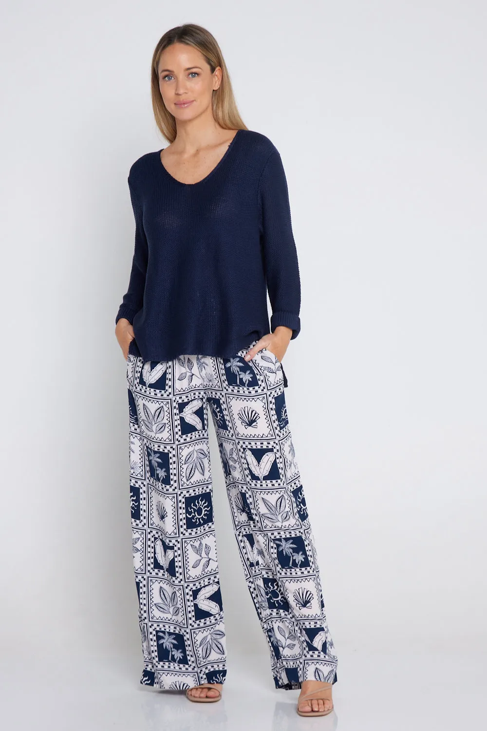 Emmy Cotton Knit Jumper - Navy