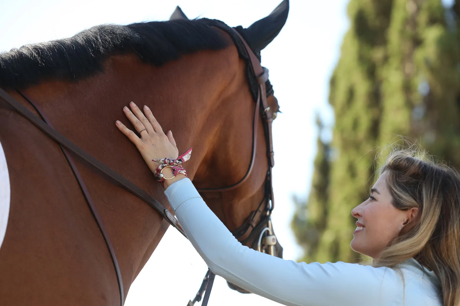 Equestrian Silk Wristlet