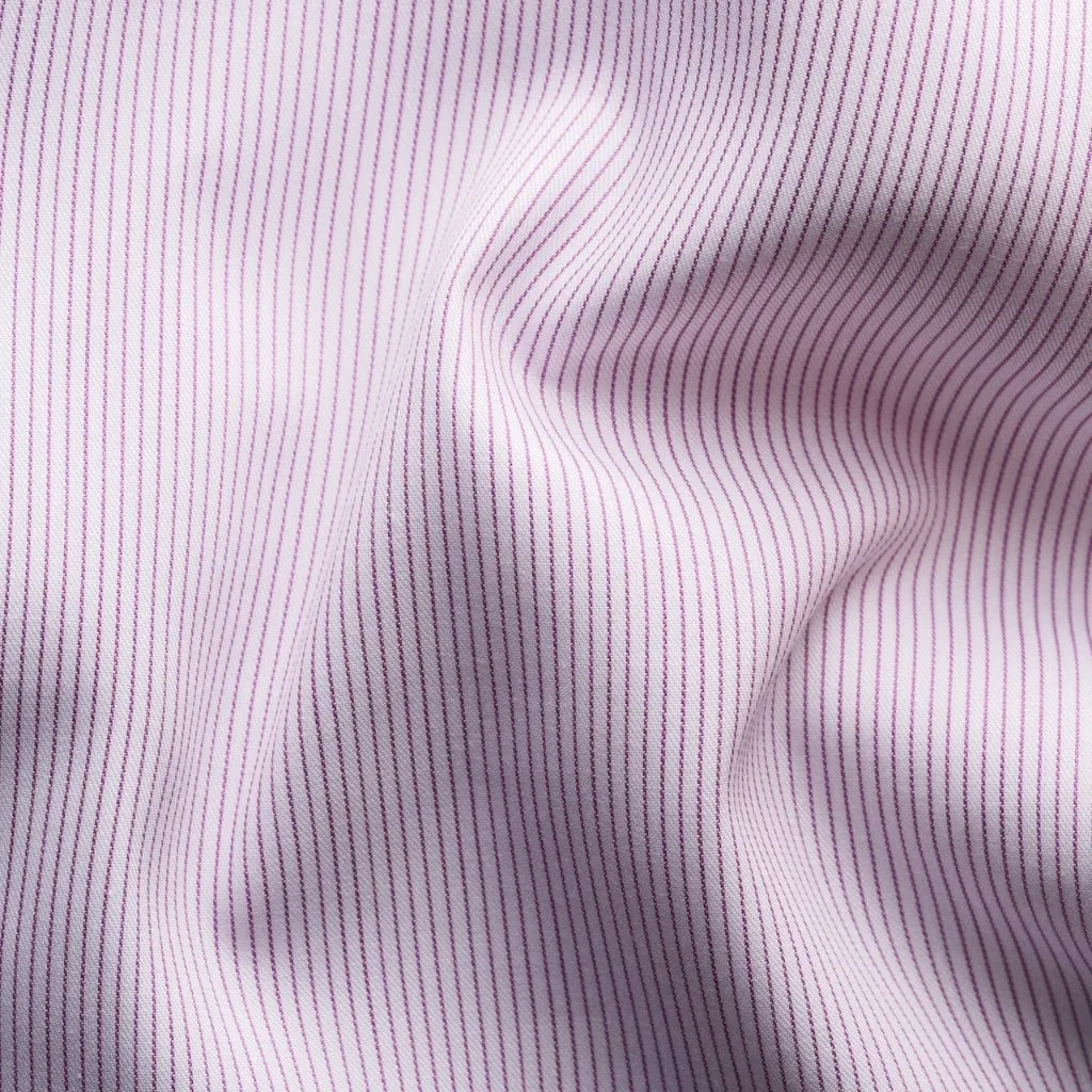 ETON Striped Twill Contemporary Single Cuff Business Shirt LIGHT PURPLE