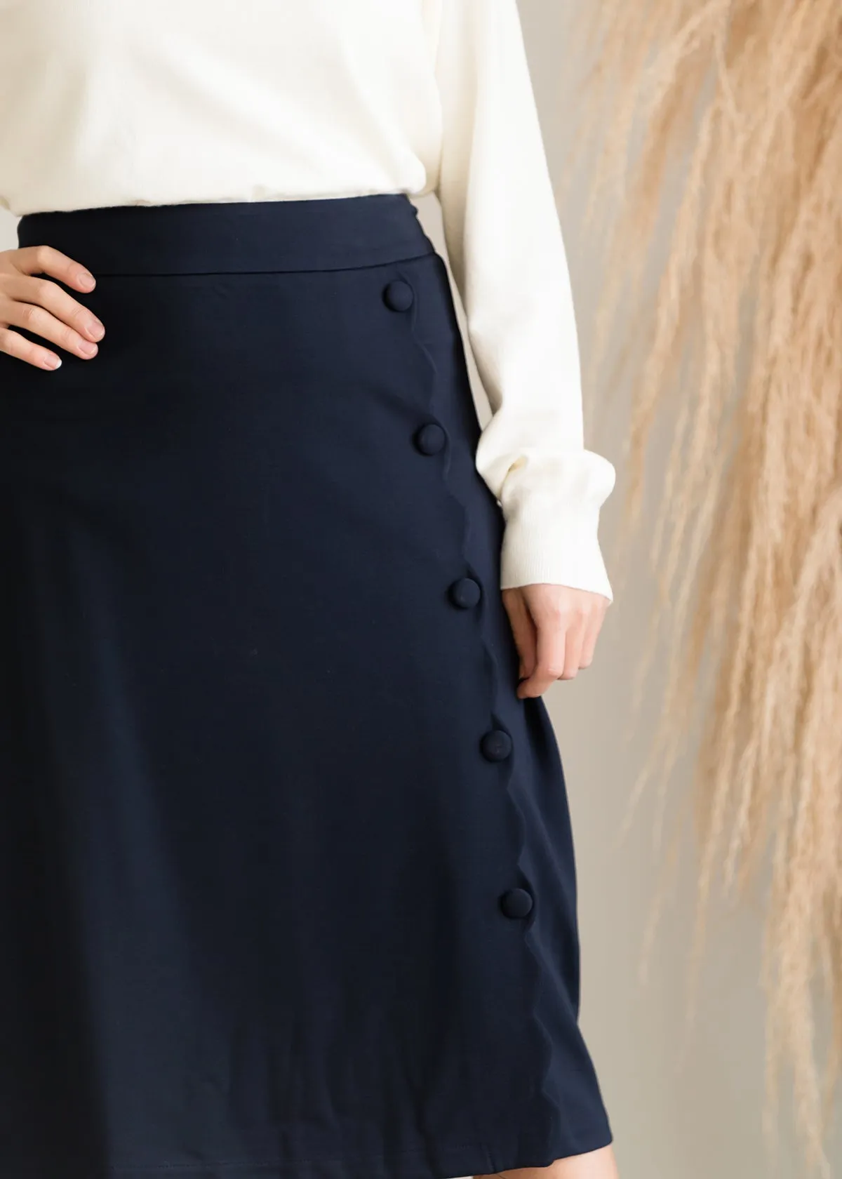 Faux Wrap Midi Pencil Skirt - FINAL SALE