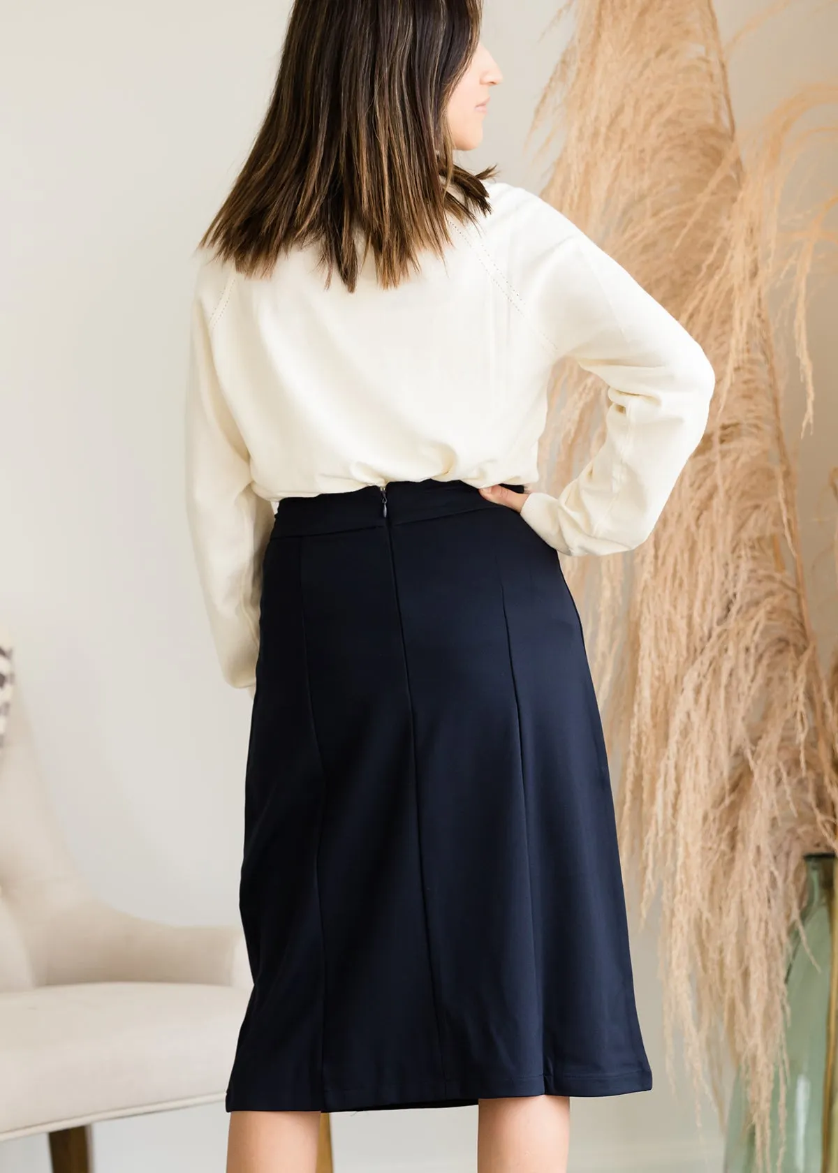 Faux Wrap Midi Pencil Skirt - FINAL SALE