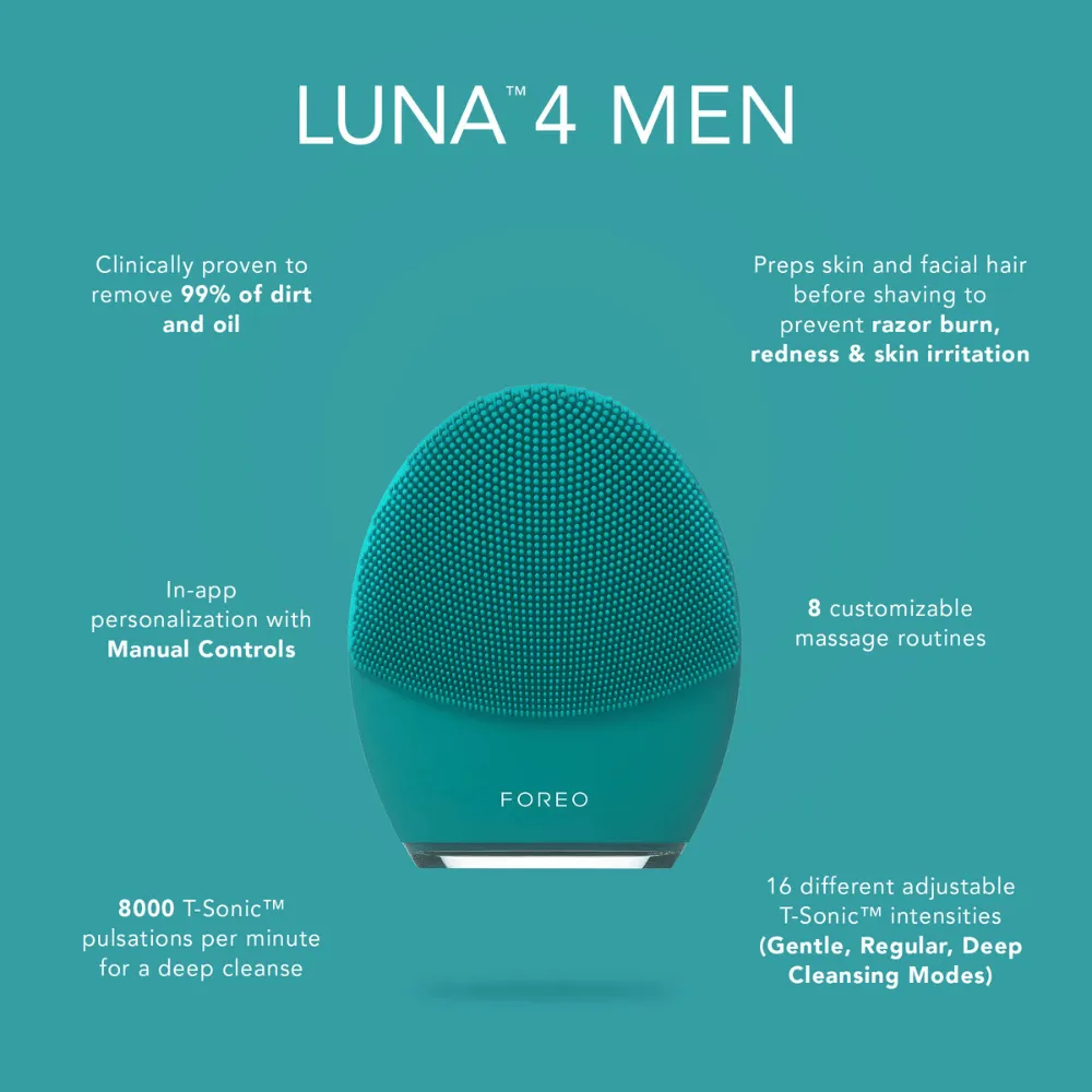 FOREO LUNA 4 Facial Cleansing & Firming Massage Device for Men