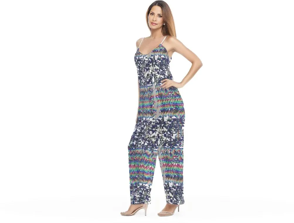 Fractured Womens Loose Cami Jumpsuit