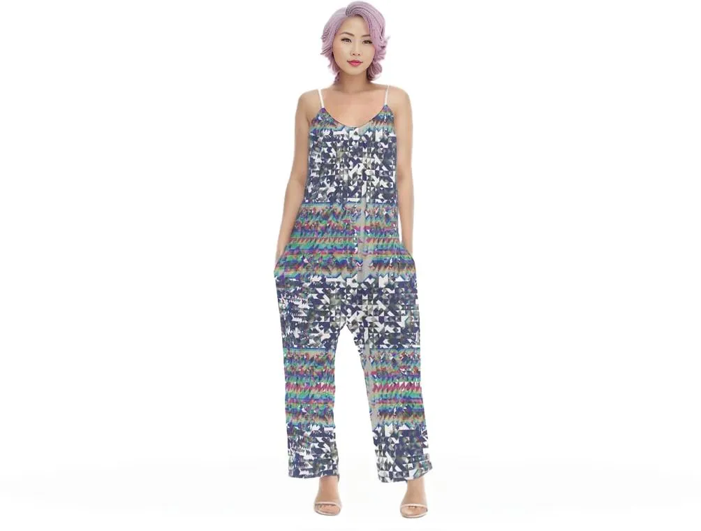 Fractured Womens Loose Cami Jumpsuit