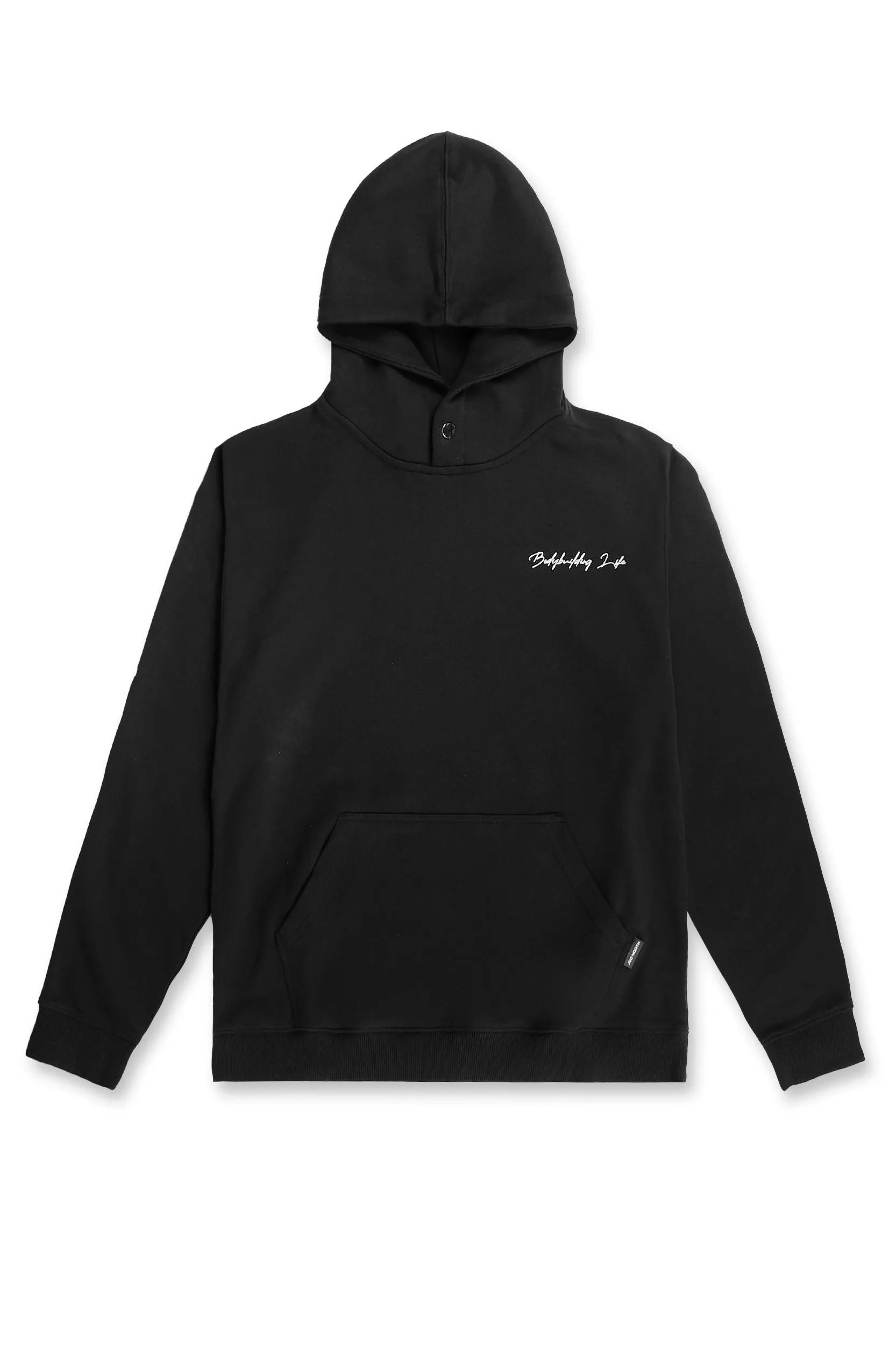 French Terry Pullover Hoodie - Black