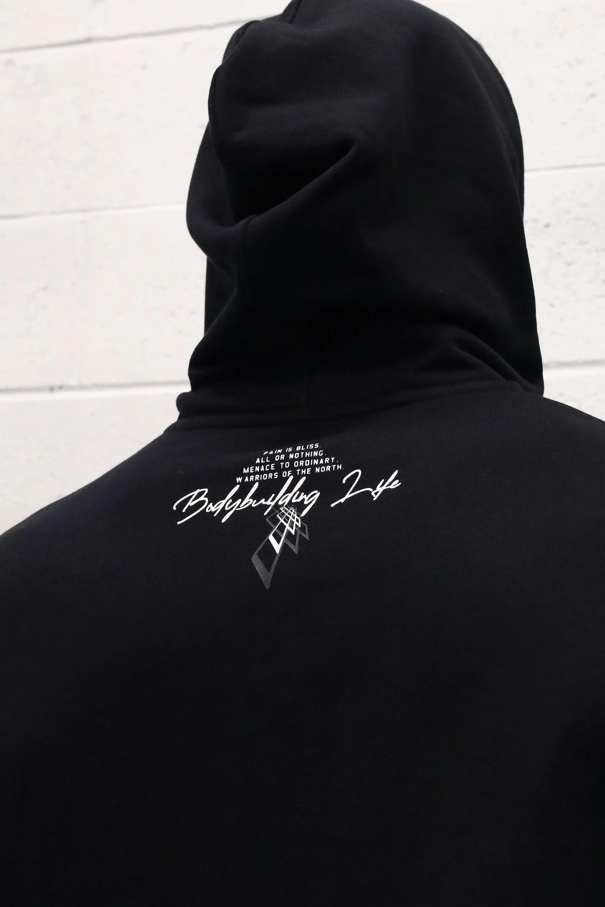 French Terry Pullover Hoodie - Black