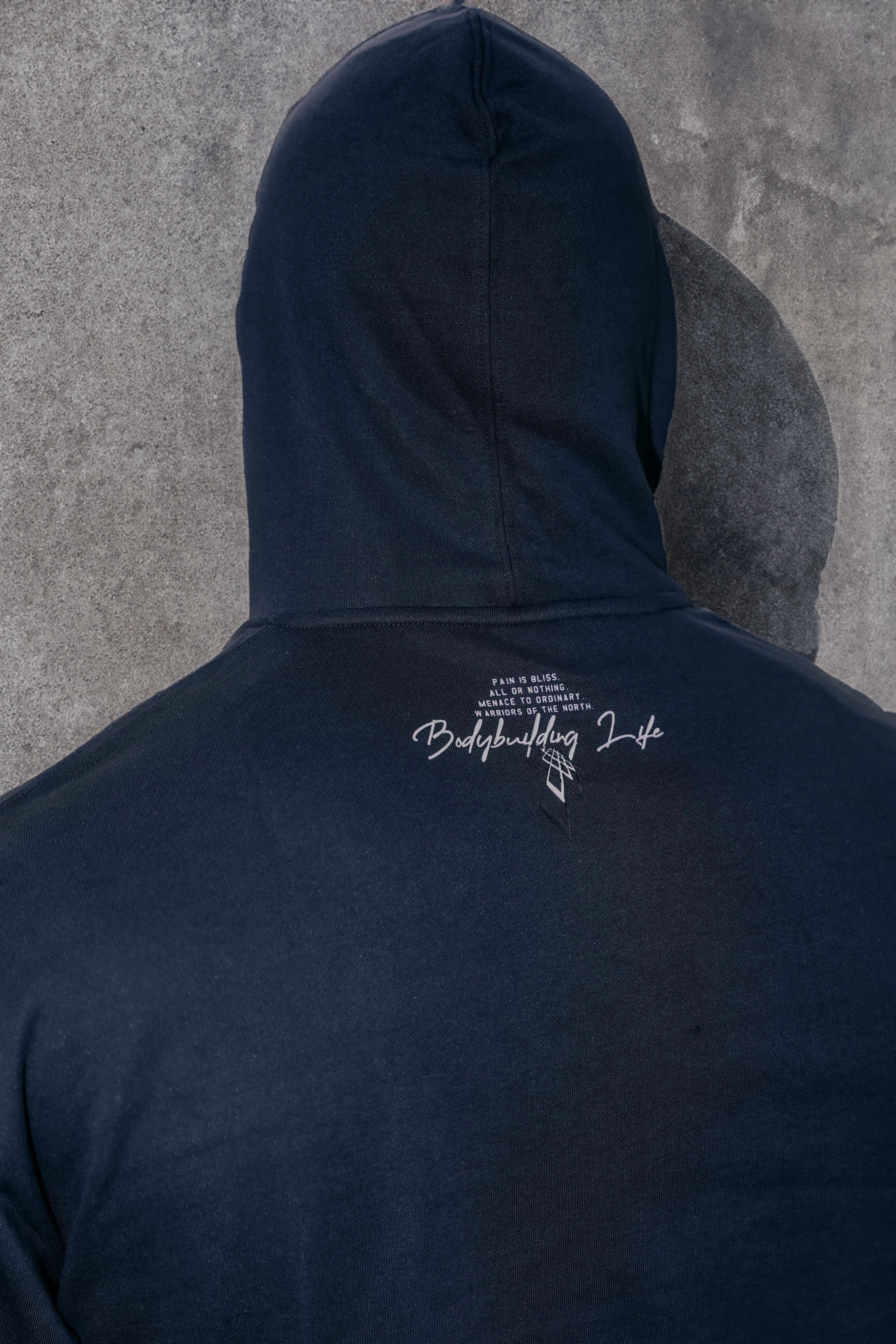 French Terry Pullover Hoodie - Navy