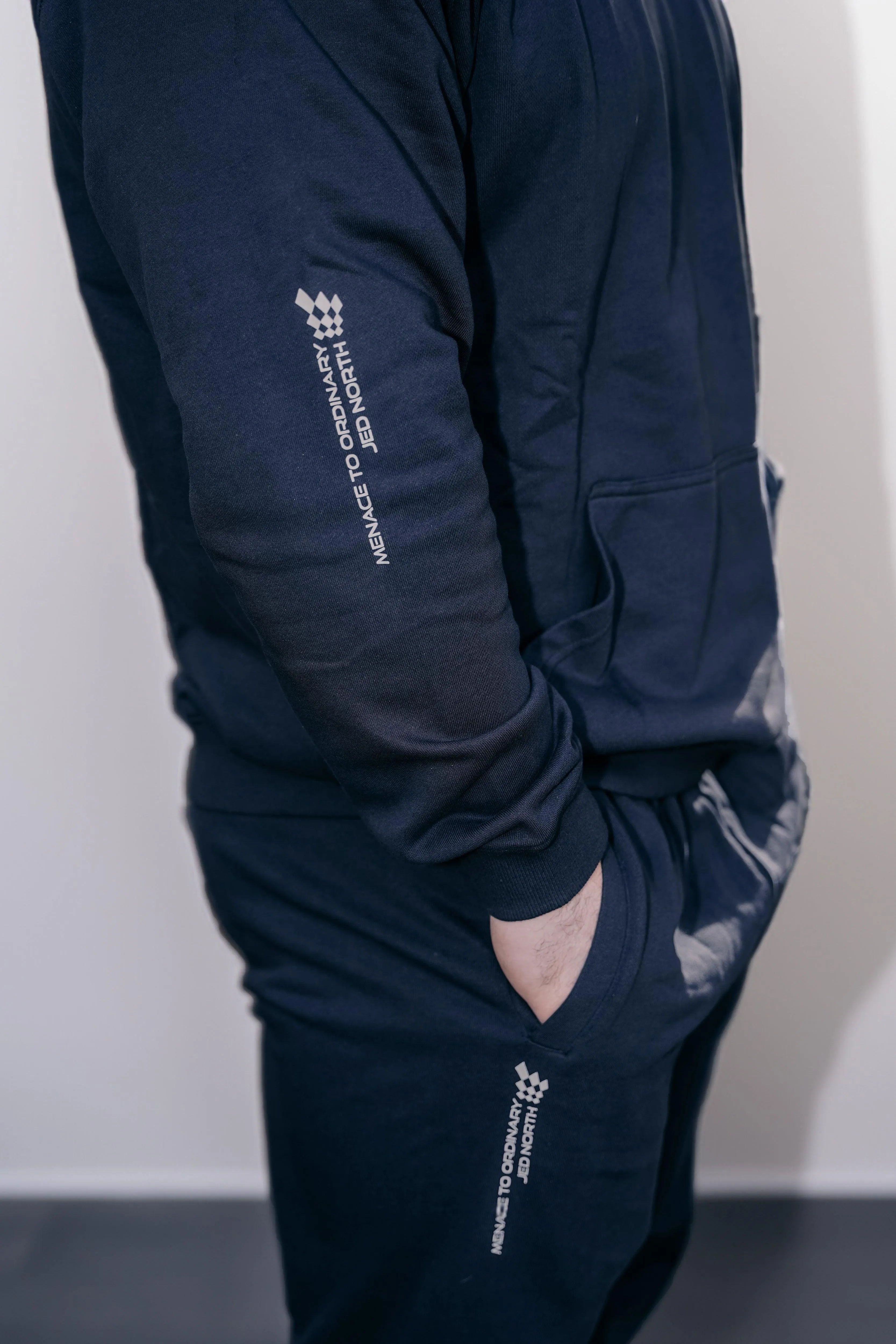 French Terry Pullover Hoodie - Navy