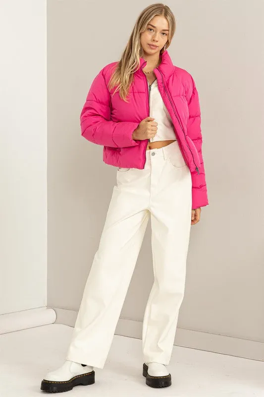 Fuchsia Weekend Ready Quilted Puffer Jacket