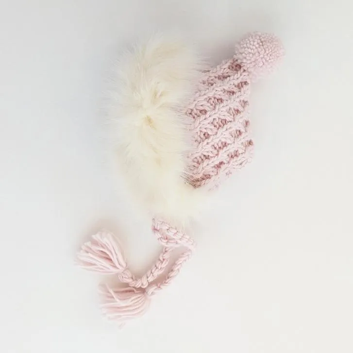 Fur Bonnet in Blush Pink for Babies, Toddlers & Kids