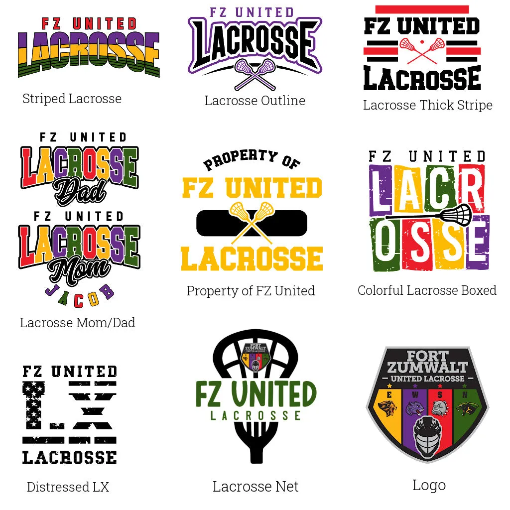 FZ United Boys Lacrosse Sandwash Crew Sweatshirts