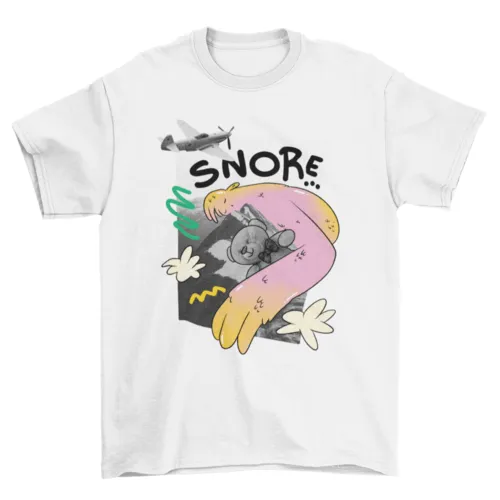 Giant Colorful Teddy Bear Snore T-Shirt