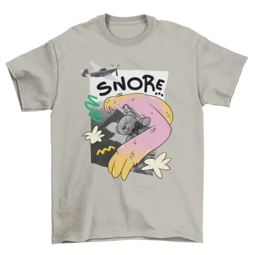 Giant Colorful Teddy Bear Snore T-Shirt