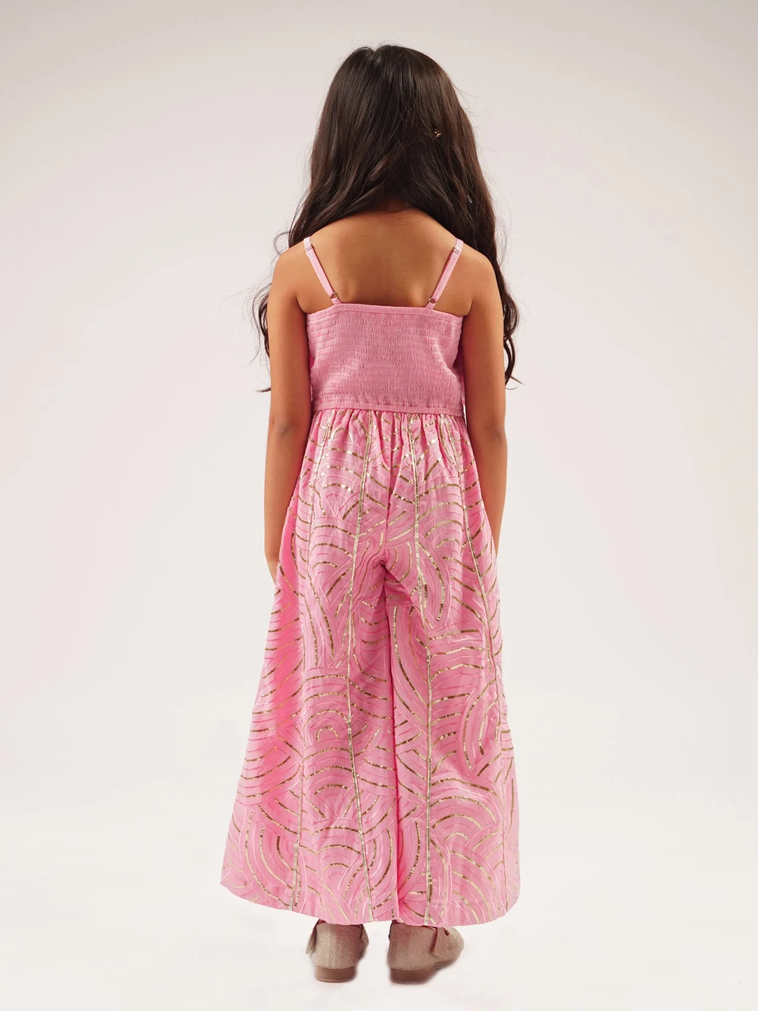 Girls Bollywood Tadka Pink Jumpsuit For Girls - Lil Drama