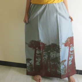 Gray Tree of Life Wrap Around Skirt