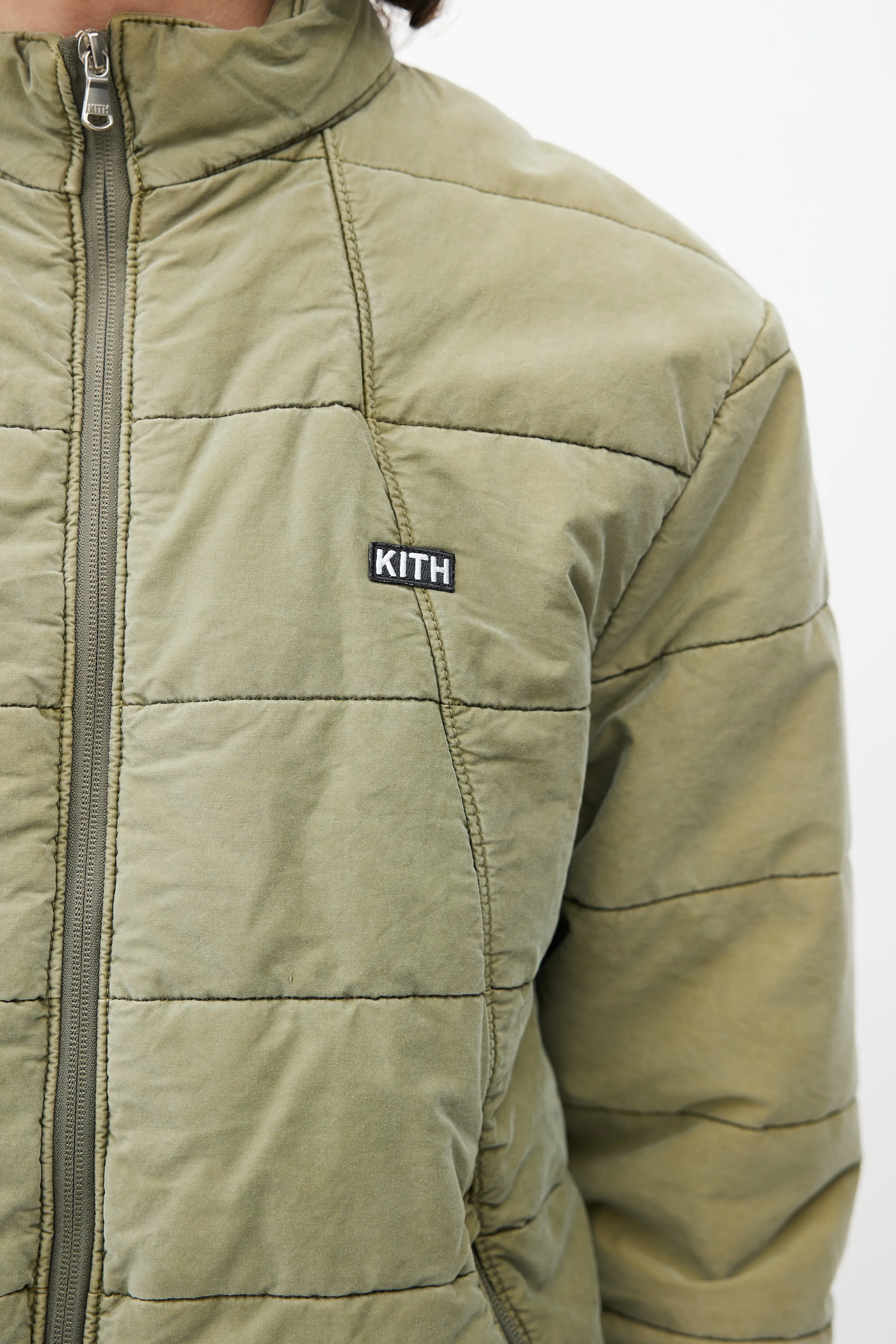 Green Quilted Logo Jacket