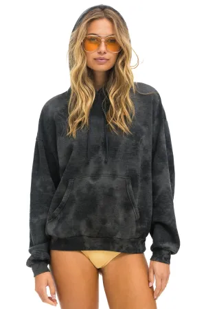 HAND DYED PULLOVER HOODIE RELAXED - TIE DYE VINTAGE CHARCOAL