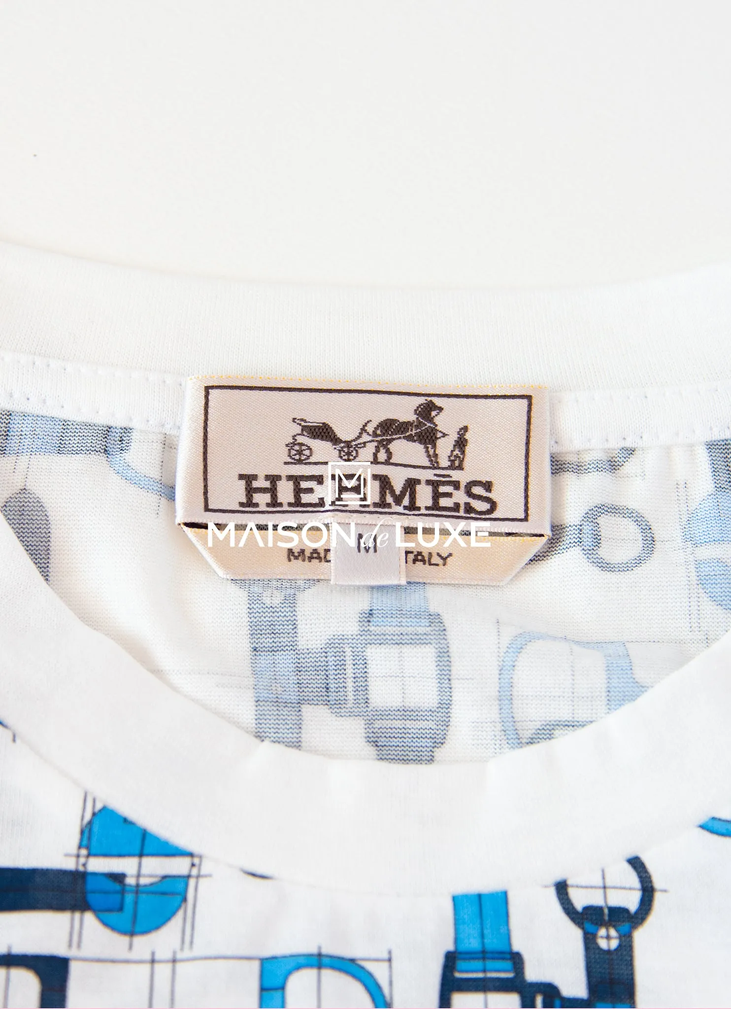 Hermes Men's Indigo Labyrinthe Equestre T-Shirt M