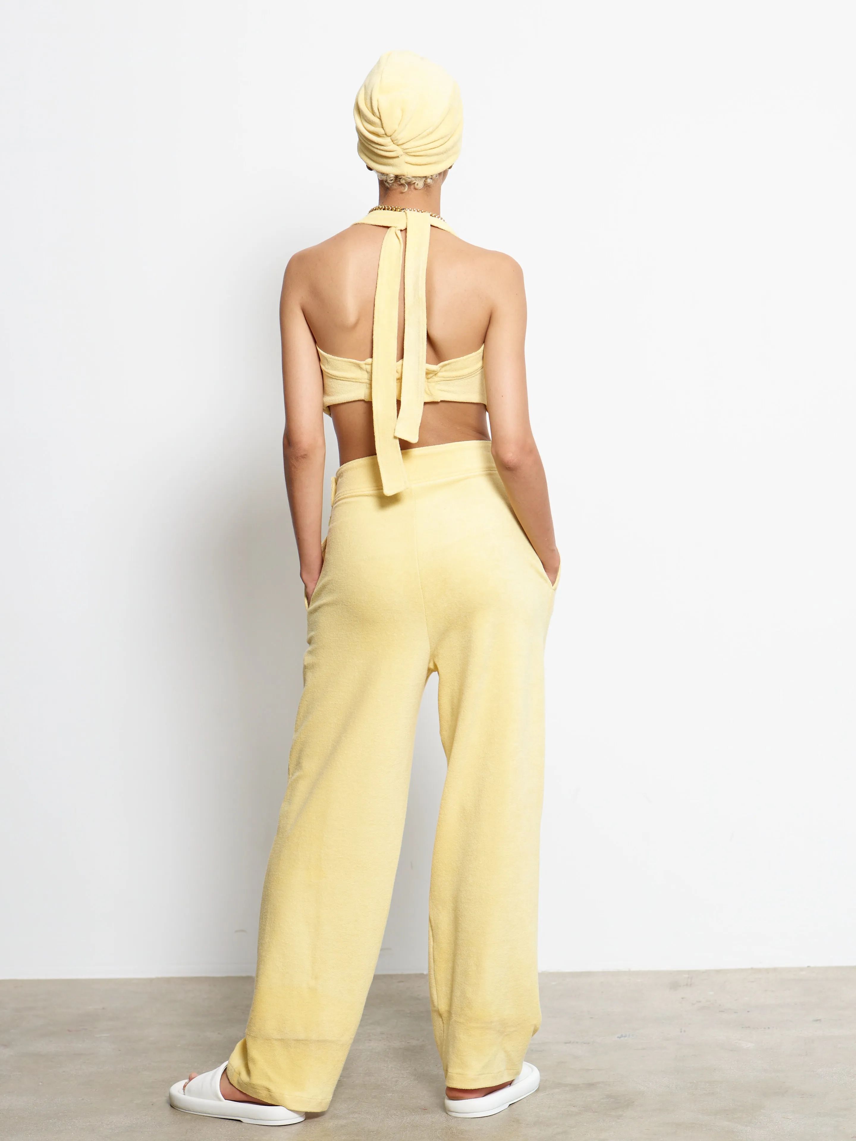 HIGH RISE PLEATED PANT YELLOW