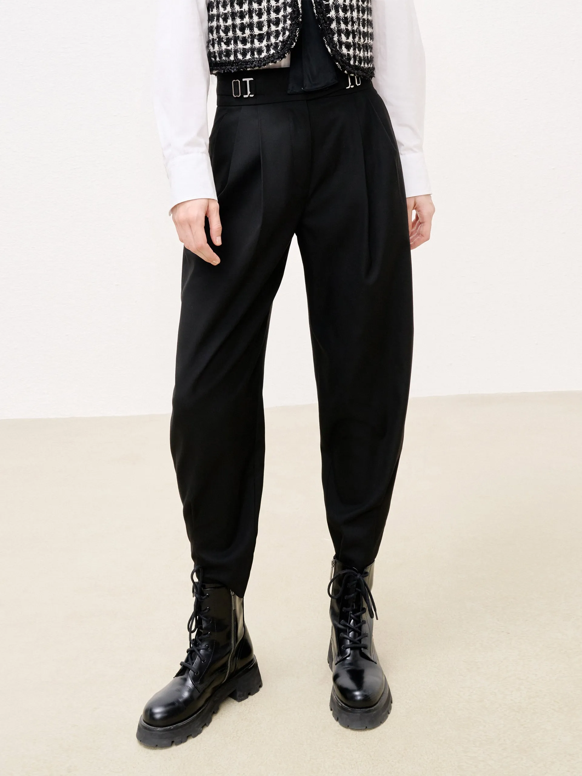 High Waist Tapered Trousers