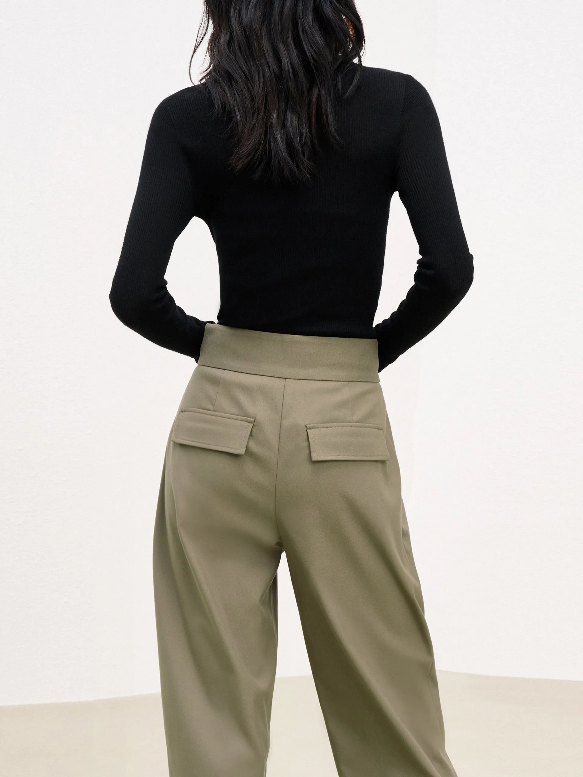 High Waist Tapered Trousers