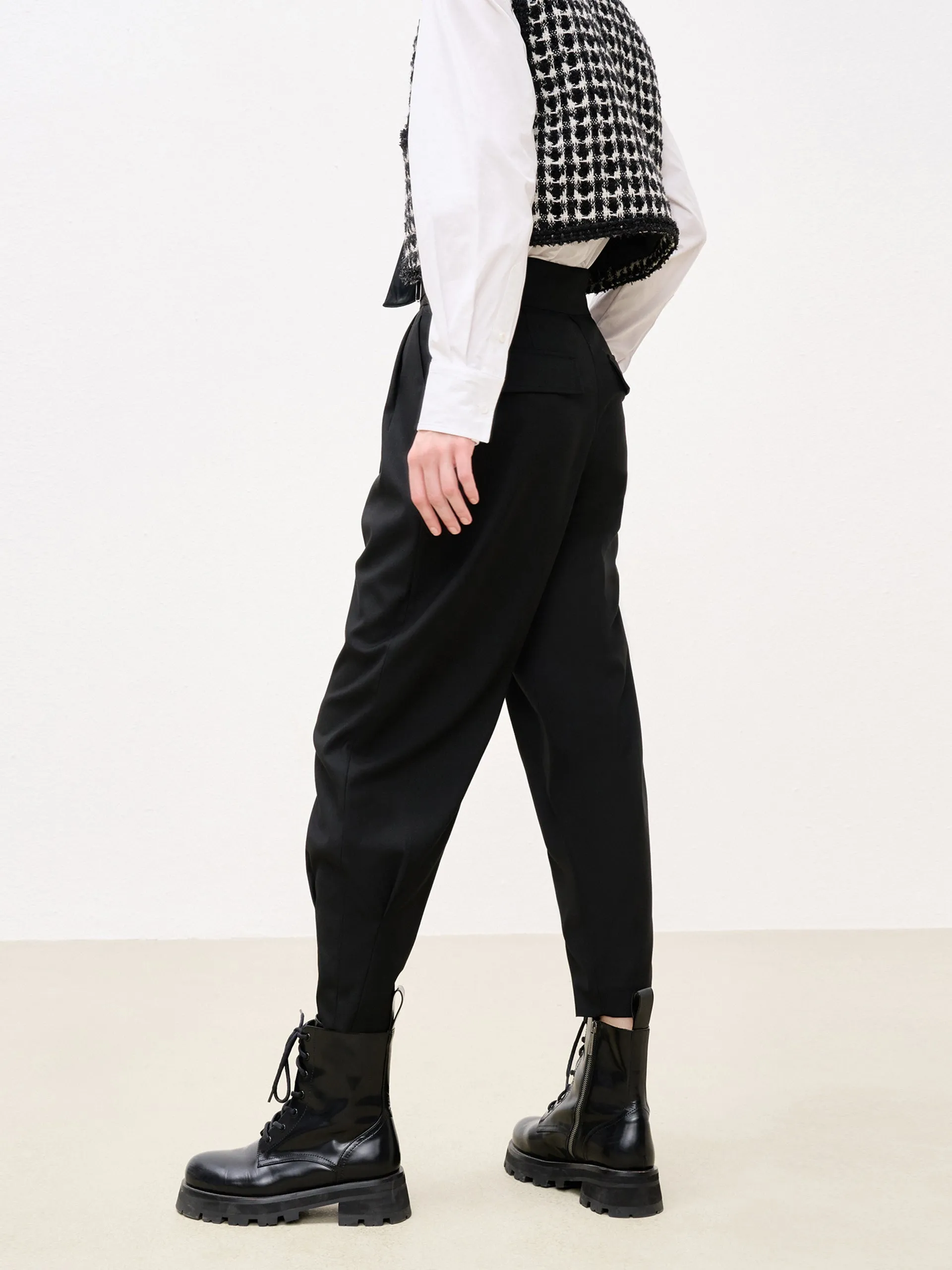 High Waist Tapered Trousers